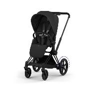Poussette Duo E-Priam Confort Matt Black / Sepia Black avec Nacelle Pliable Cybex