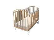 Lit Delphy Rotin Naturel Blanc 60x120 cm