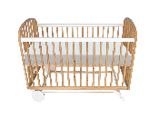 Lit Delphy Rotin Naturel Blanc 60x120 cm
