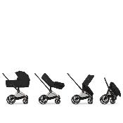 Poussette Duo Priam Confort Rosegold / Sepia Black avec Nacelle Pliable Cybex