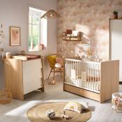 Duo Lit 120x60 + Commode + Plan à Langer Sauthon Vanille