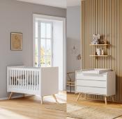 Lit 120x60 + Commode Vox Vintage Blanc