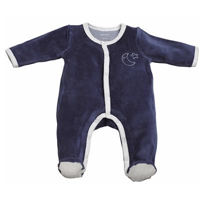 Pyjama velours bleu Merlin 0 Mois