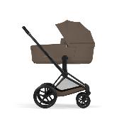 Poussette Duo Priam Confort Matt Black / Coconut Brown avec Nacelle Pliable Cybex