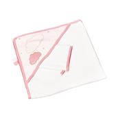 Cape de bain + gant Sauthon Lily Poudre