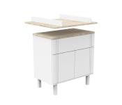 Commode 2 ptes 1 tiroir Eleonore Blanc