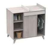 Little big bed + tiroir + commode à langer Sauthon Nova gris loft