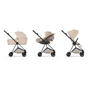 Poussette Duo Mios Confort Matt Black / Cozy Beige avec Nacelle Pliable Cybex