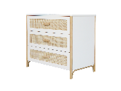 Commode Ocania Neige Tressage Rotin 