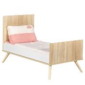 Lit 140x70 + Commode + Plan à langer Sauthon Seventies rose