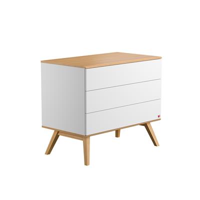 Commode 3 tiroirs Nature blanc