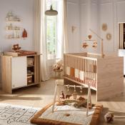 Duo Lit 140x70 + Commode + Plan à Langer Sauthon Tokyo Blanc