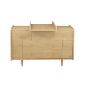 Plan à langer coulissant pour commode XXL 5 tiroirs décor chêne vintage My Love