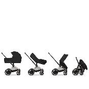 Poussette Duo E-Priam Confort Rosegold / Sepia Black avec Nacelle Pliable Cybex