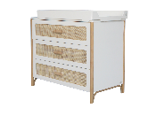 Commode Océania Neige Tressage Rotin 