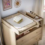 Plan à langer coulissant pour commode 2 tiroirs décor chêne vintage My Love