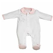 Pyjama velours blanc/rose Lilibelle 0 Mois