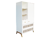 Armoire Marélia Neige Tressage Rotin 