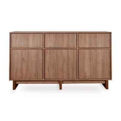 Commode XL Quax Kyo 3 portes 3 tiroirs Walnut