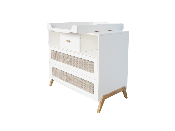 Commode Marélia Neige Tressage Rotin 