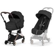 Poussette Duo Coya Confort Rosegold / Sepia Black et nacelle pliable Cybex