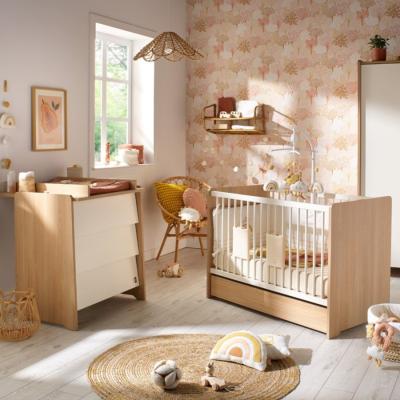 Duo Lit 120x60 + Commode + Plan à Langer Sauthon Vanille