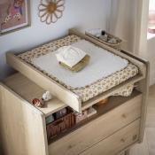 Plan à langer coulissant pour commode 2 tiroirs décor chêne vintage My Love