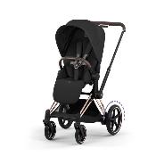 Poussette Duo E-Priam Confort Rosegold / Sepia Black avec Nacelle Pliable Cybex