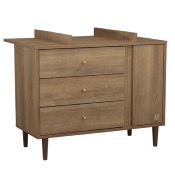 DUO LIT EVOLUTIF 140X70 + COMMODE 3 TIROIRS 1 PORTE + PLAN A LANGER SAUTHON MOKKA