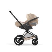 Poussette Duo Priam Confort Matt Black / Cozy Beige avec Nacelle Pliable Cybex