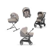 Poussette Trio Trilogy Bermuda Beige Châssis city gris