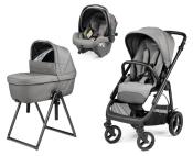Poussette Trio Veloce + Siège auto Primo Viaggio SLK + Nacelle Culla Belvedere et support Mercury Peg Perego