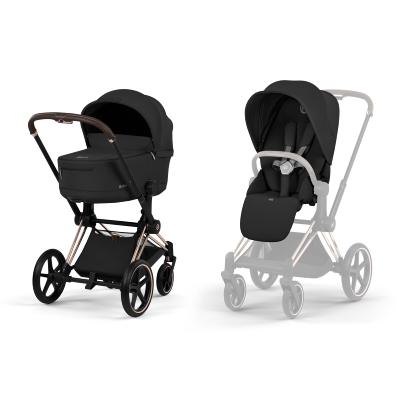 Poussette Duo Priam Confort Rosegold / Sepia Black avec Nacelle Pliable Cybex