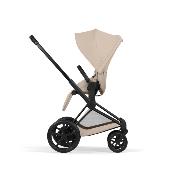 Poussette Duo E-Priam Confort Matt Black / Cozy Beige avec Nacelle Pliable Cybex