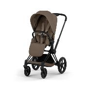 Poussette Duo Priam Confort Matt Black / Coconut Brown avec Nacelle Pliable Cybex