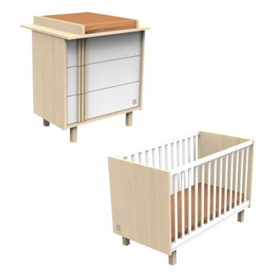 DUO LIT 120X60 + COMMODE 3 TIROIRS + PLAN A LANGER SAUTHON NATURE