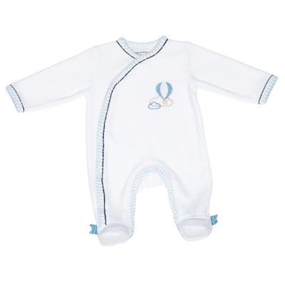 Pyjama Sauthon New Lazare bordure bleu ciel 0 Mois