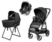 Poussette Trio Veloce + Siège auto Primo Viaggio SLK + Nacelle Culla Belvedere et support True Black Peg Perego