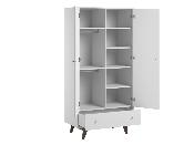 Armoire 2 portes 1 tiroir Vox Mid Blanc