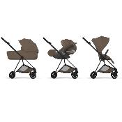 Poussette Duo Mios Confort Matt Black / Coconut Brown avec Nacelle Pliable Cybex