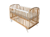 Lit Delphy Rotin Naturel Blanc 60x120 cm