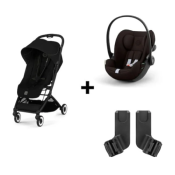 Duo Poussette Orfeo + Cloud G Magic Black + adaptateurs Cybex