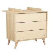Duo Lit 140x70 évolutif en 90x190 + commode 3 tiroirs + plan a langer Sauthon Mélinée