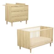 DUO LIT 140x70 + COMMODE 3 TIROIRS + PLAN A LANGER PALOMA BOIS