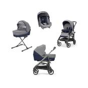 Poussette Trio Trilogy Antigua Blue Châssis city gris