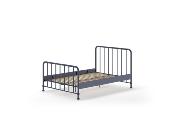 Lit 140x200 Vipack Bronxx Bleu Denim Sommier inclus