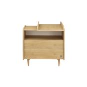 Plan à langer coulissant pour commode 2 tiroirs décor chêne vintage My Love