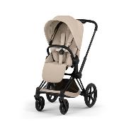 Poussette Duo Priam Confort Matt Black / Cozy Beige avec Nacelle Pliable Cybex
