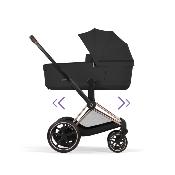 Poussette Duo E-Priam Confort Rosegold / Sepia Black avec Nacelle Pliable Cybex