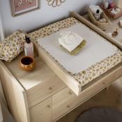 Plan à langer coulissant pour commode XXL 5 tiroirs décor chêne vintage My Love